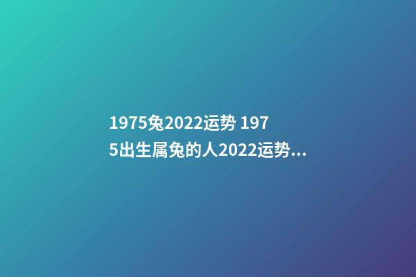 1975兔2022运势 1975出生属兔的人2022运势如何 75年属兔的2022年怎么样，1975年生人在2022年运势详解-第1张-观点-玄机派